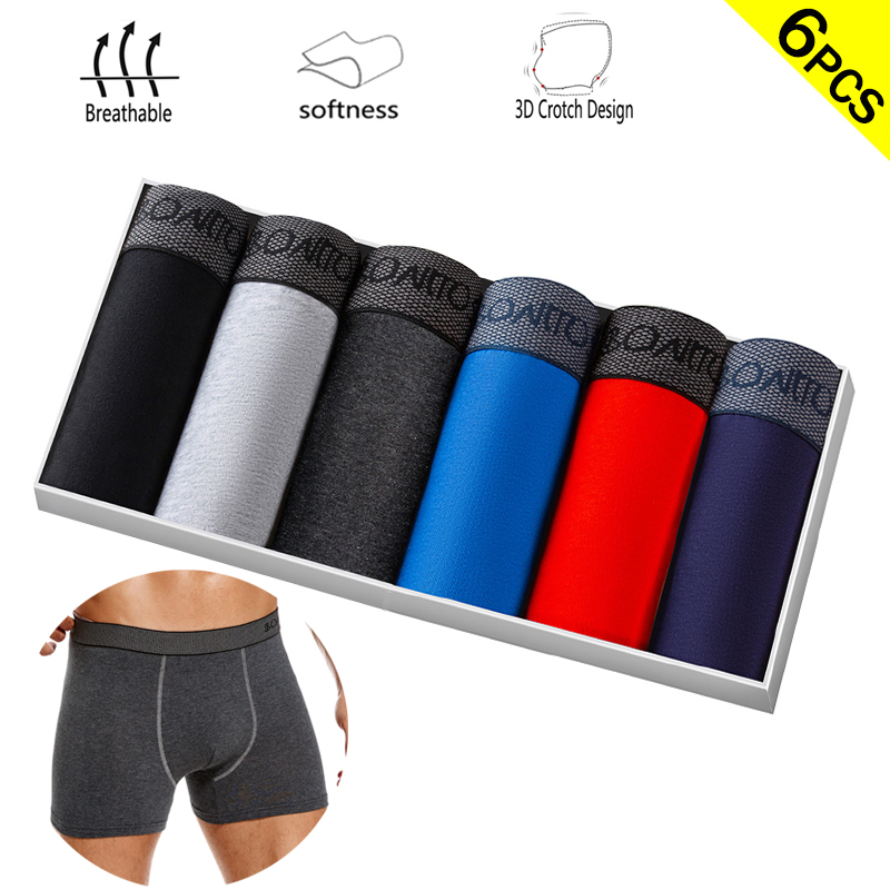 Boxer Brief Pack Cotton - 6 adet/paket Boxer Külot Düz Renk